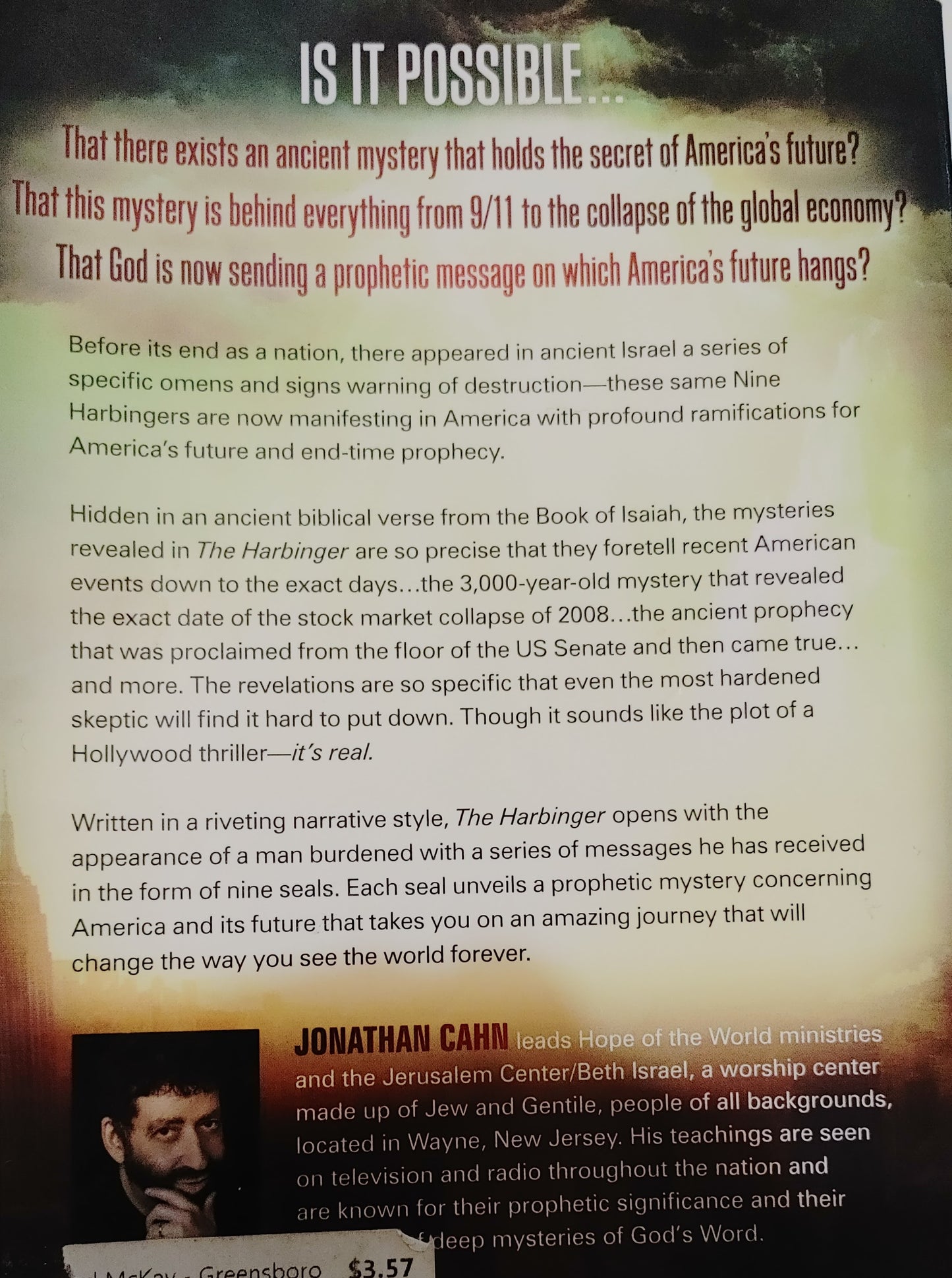 The Harbinger-By selling Author Jonathan Cahn