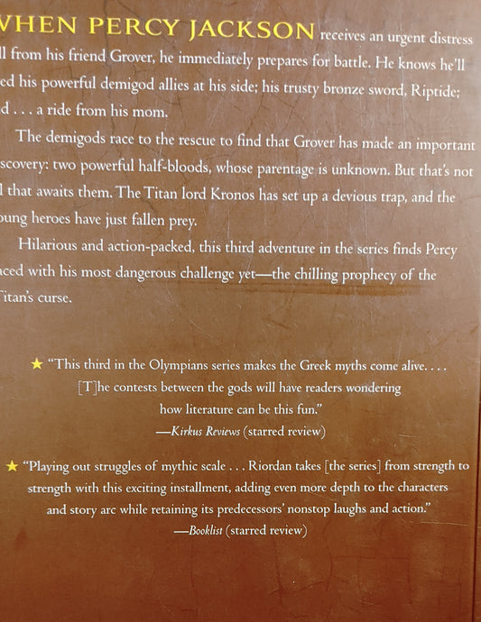 Percy Jackson and the Olympians - The Titans Curse III - Rick Riordan - NY Times Best Selling Series