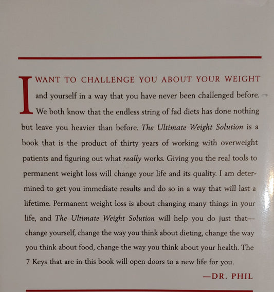 The Ultimate Weight Solution - Dr. Phil McGraw - New York Times Best Seller