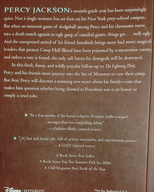 Percy Jackson and the Olympians - The Sea of Monsters II - Rick Riordan - NY Times Best Selling Series