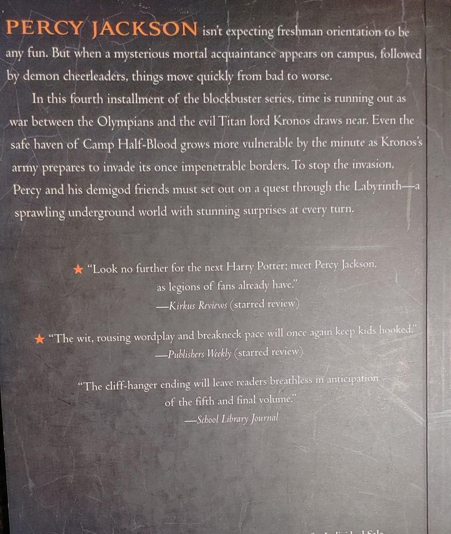 Percy Jackson and the Olympians - The Battle of the Labyrinth IV - Rick Riordan - NY Times Best Selling Series