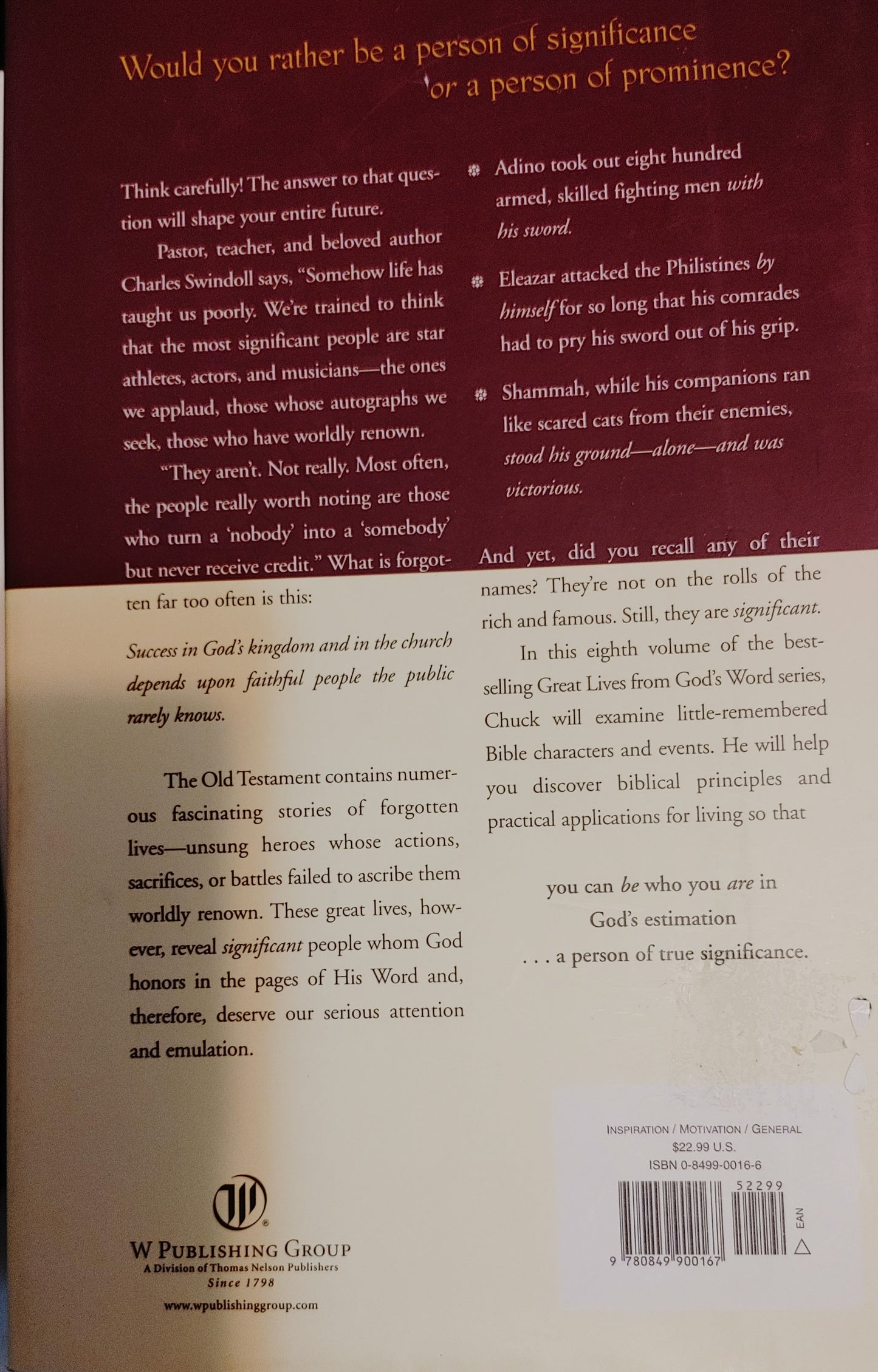 Fascinating Stories of Forgotten Lives- Charles R. Swindoll