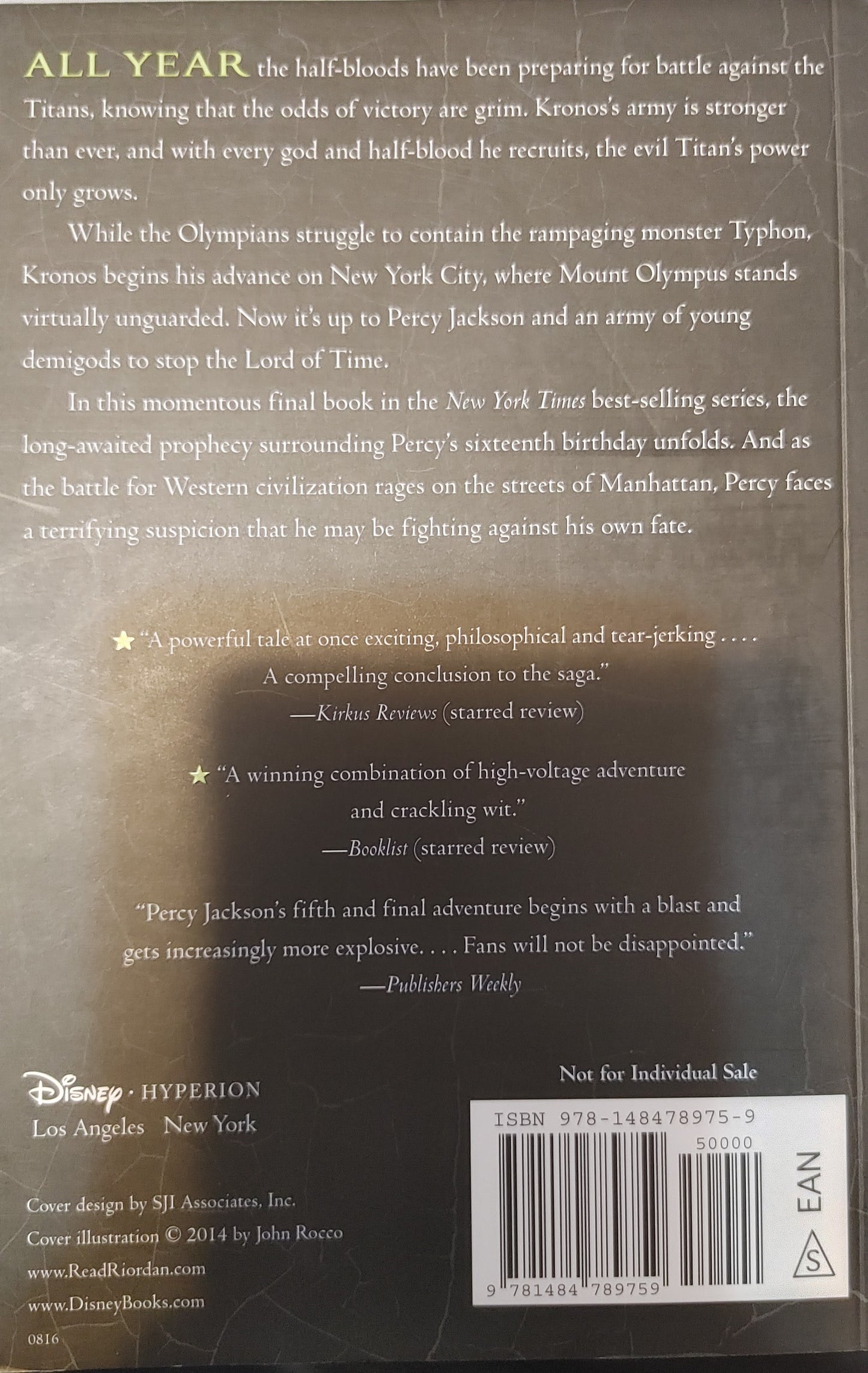 Percy Jackson and the Olympians - The Last Olympian V- Rick Riordan  New York  Best Selling Series