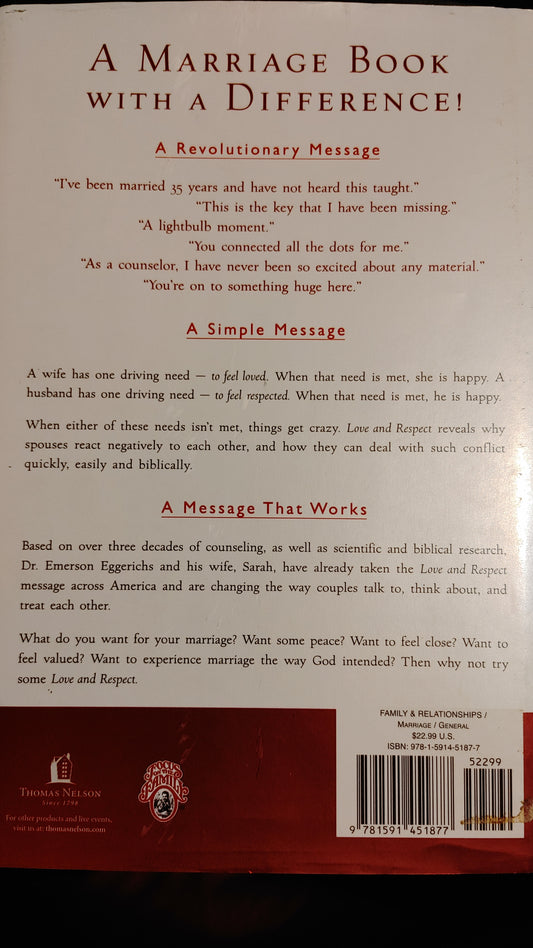 Love & Respect - Dr. Emerson Eggerichs