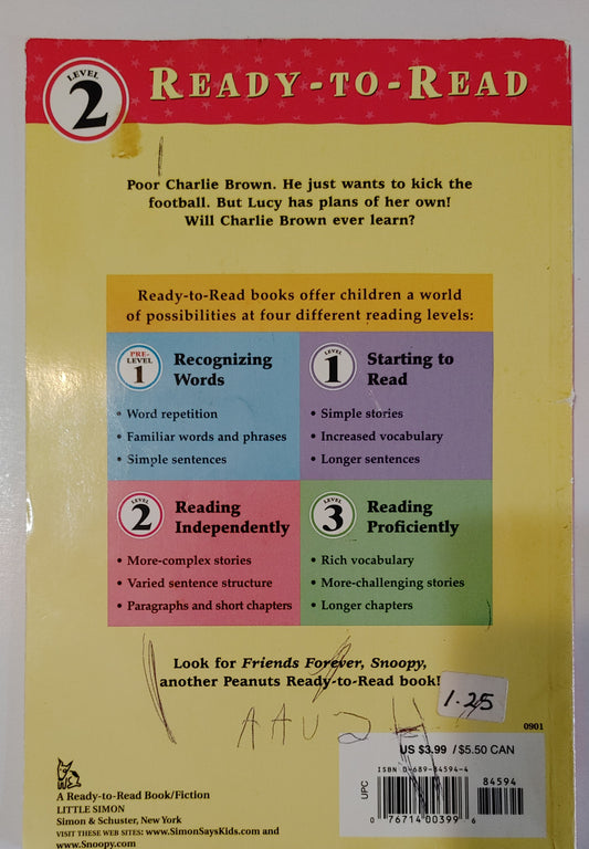 Ready To Read Level 2 - Peanuts Kick The Football Charlie Brown