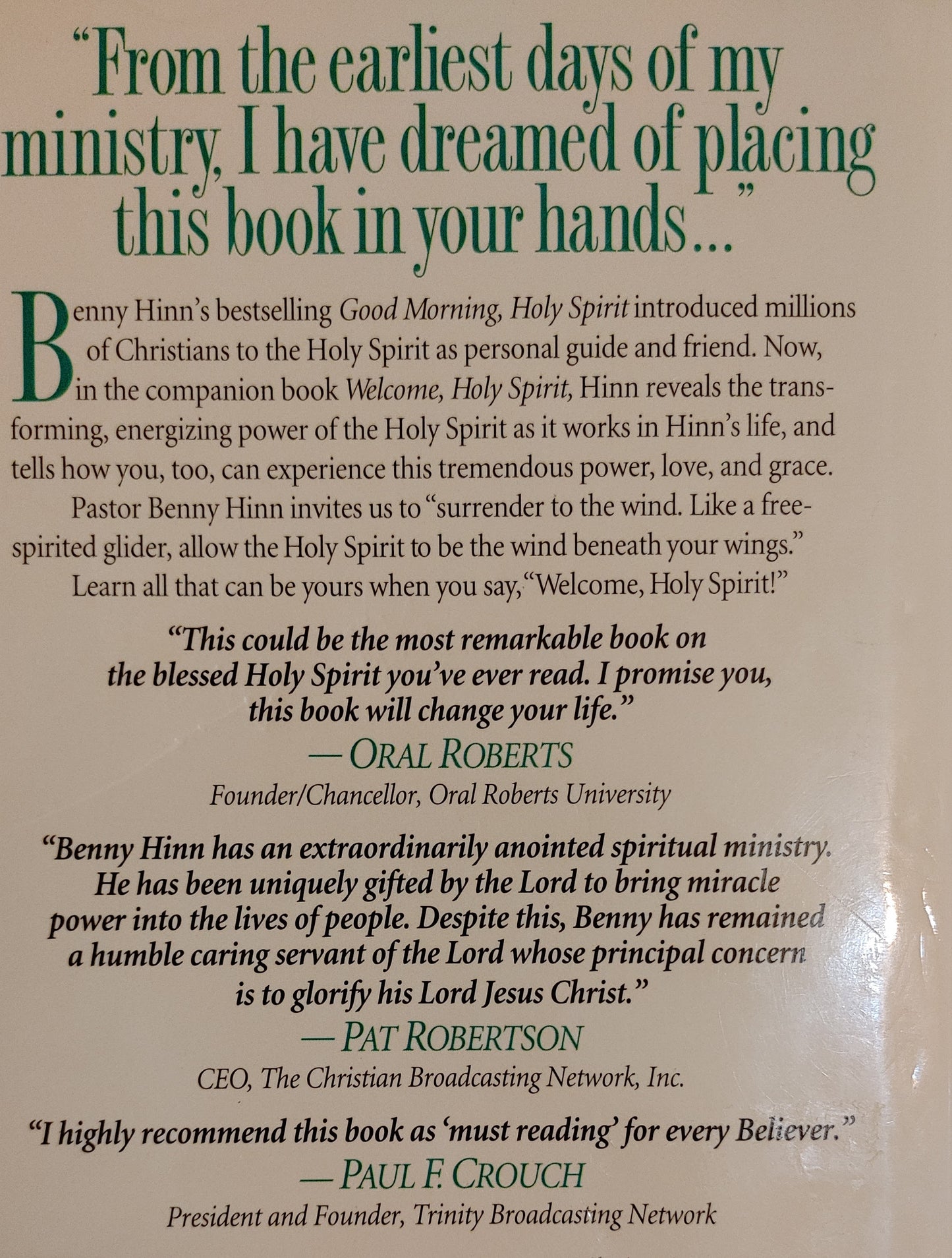 Welcome Holy Spirit - Benny Hinn