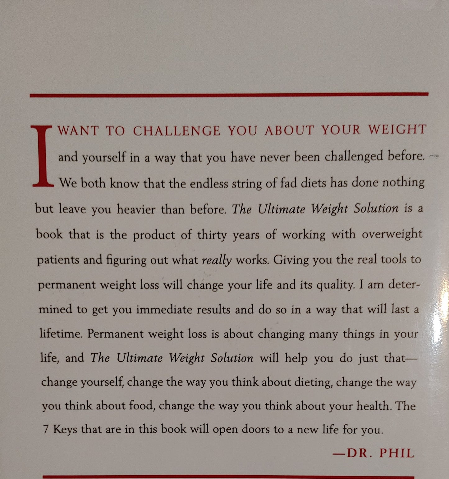 The Ultimate Weight Solution - Dr. Phil McGraw - New York Times Best Seller