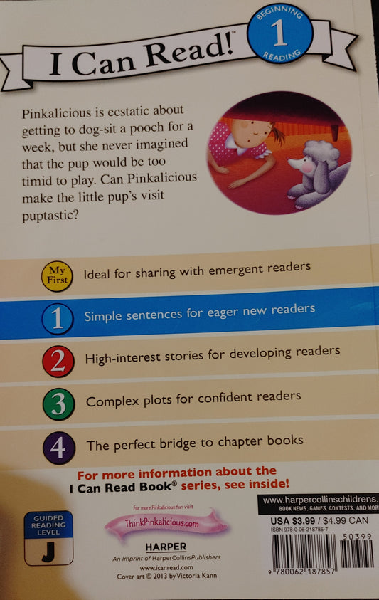 I Can Read - Beginning 1 Reading - Pinkalicious  Puptastic- Victoria Kann