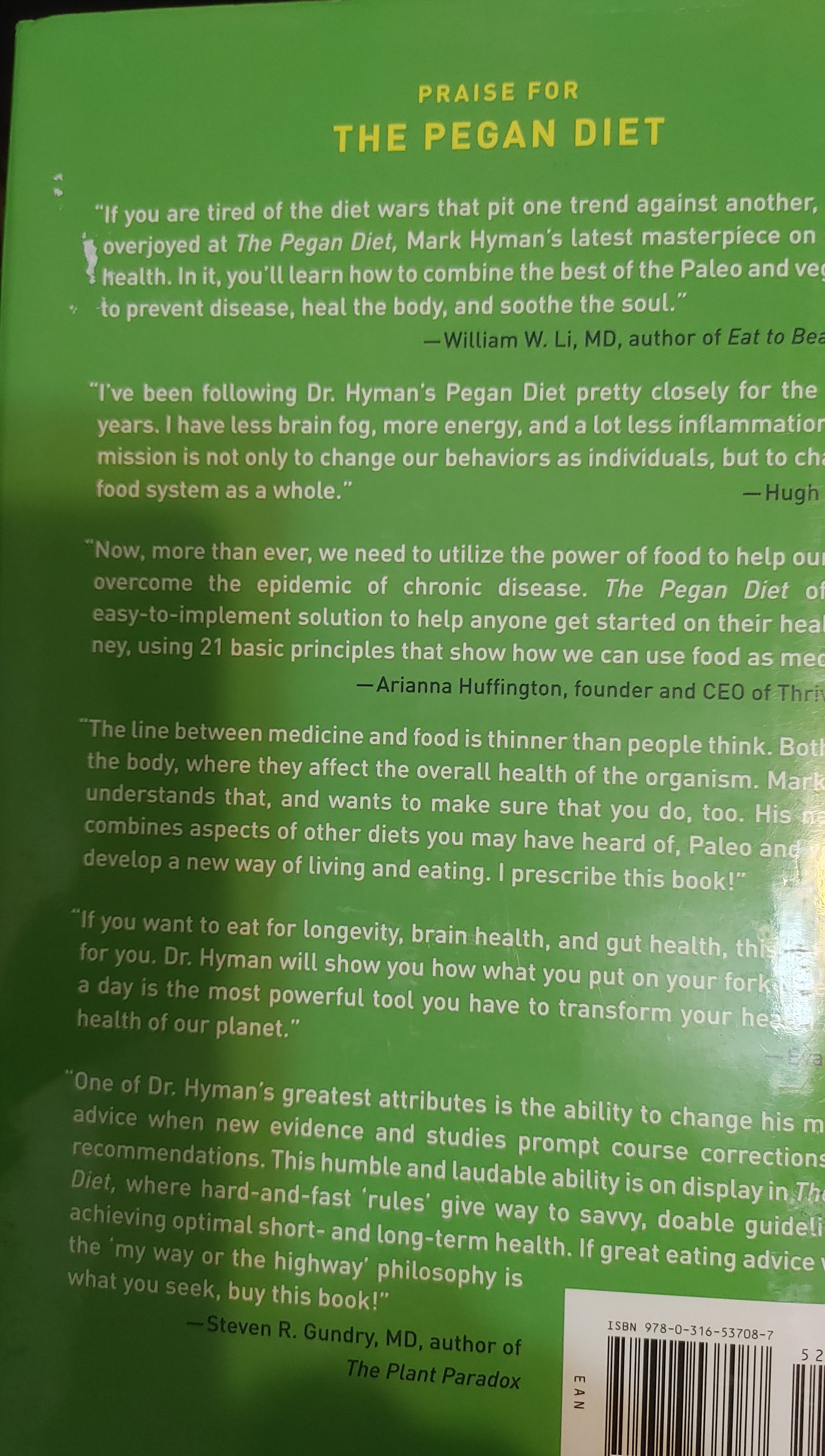 The Pegan Diet-Mark Hyman NY Times Bestselling Author.