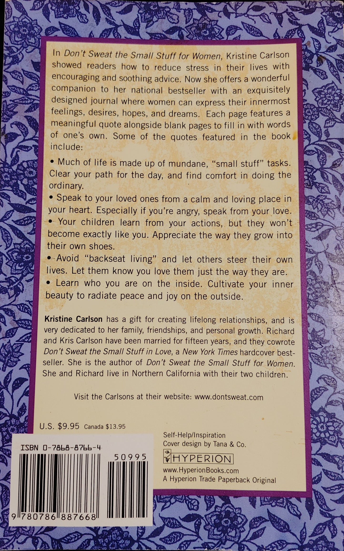 Don't Sweat the Small Stuff For Women Journal - Kristine Carlson