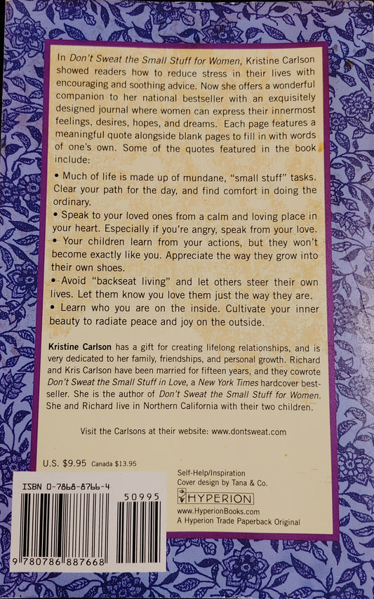 Don't Sweat the Small Stuff For Women Journal - Kristine Carlson