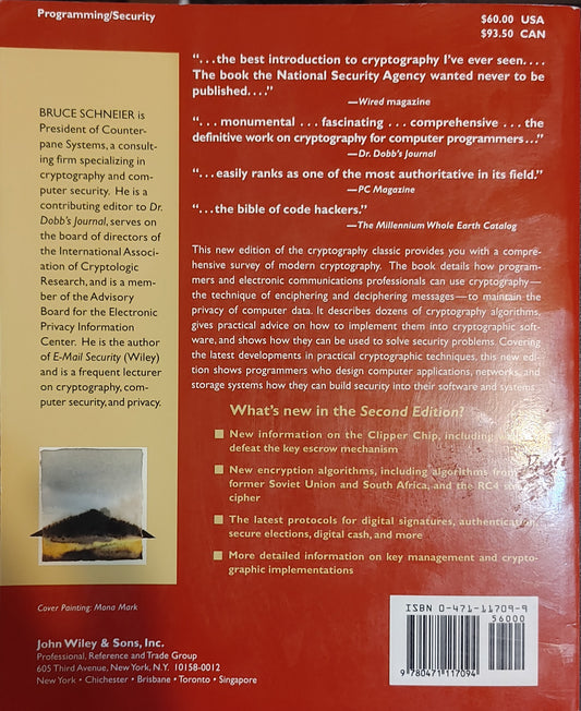 Applied Cryptography: Protocols, Algorithms and Source Code in C - Bruce Schneier